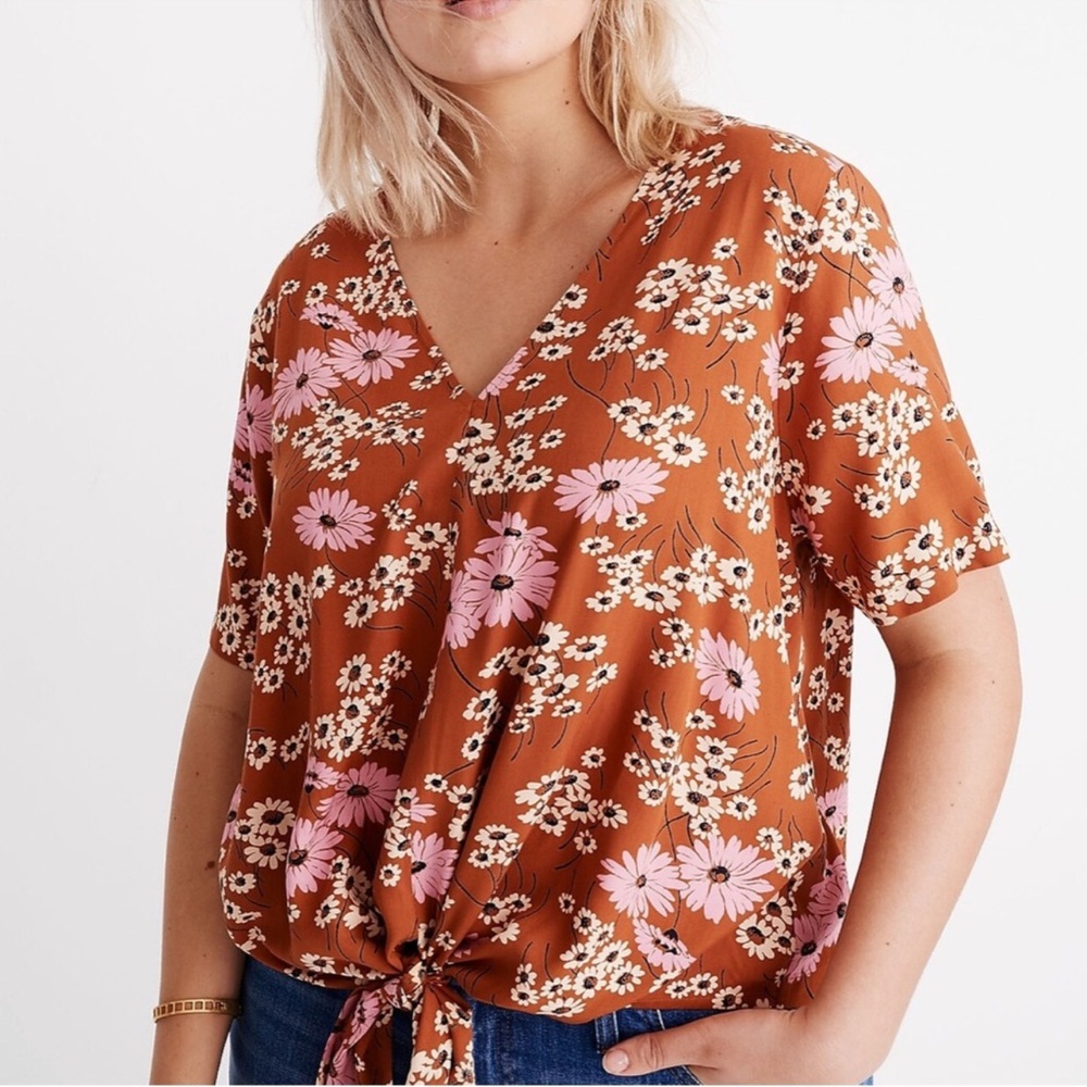 Madewell daisy tie top